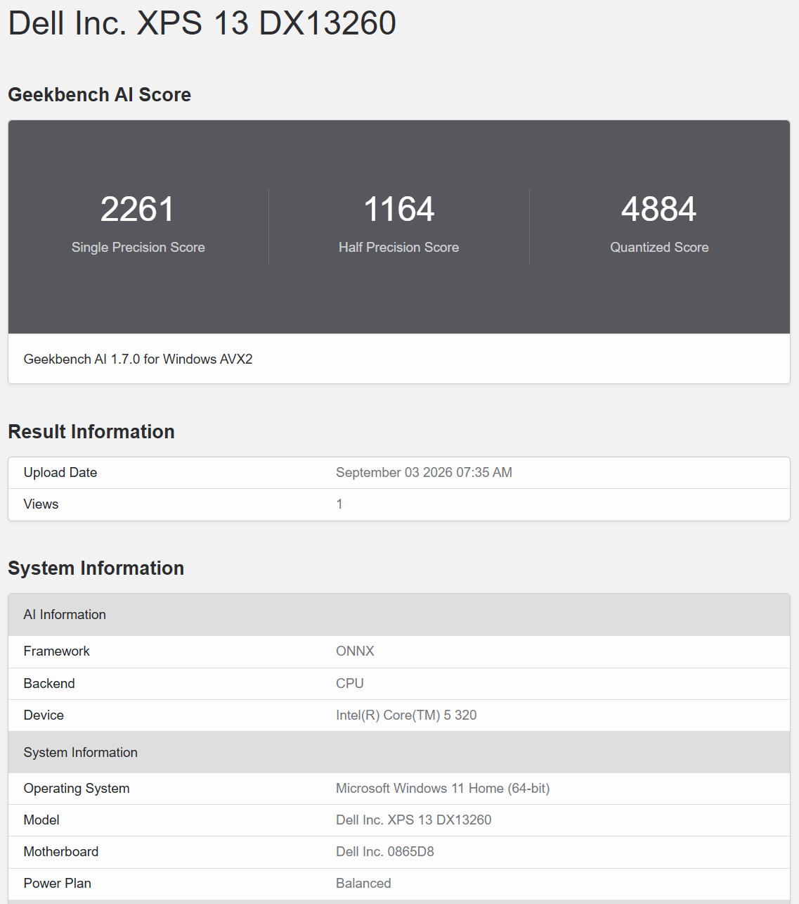 Geekbench AI ONNX 1