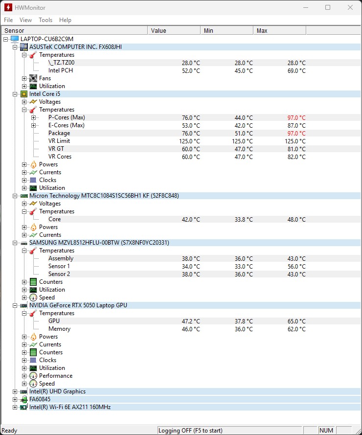 benchmark temp